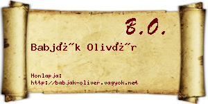 Babják Olivér névjegykártya