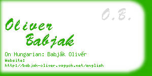 oliver babjak business card