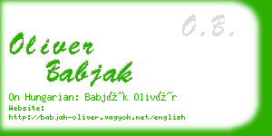 oliver babjak business card